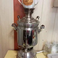 سماور برنجی قدیمی سالم گاز سوز ۲۰ لیتری