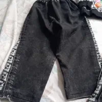 دوعدد ست کراپ شلوار لی دودی|کفش و لباس بچه|قم, مجیدیه|دیوار