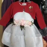 لباس عروس دخترانه/بچگانه/نوزادی با کت قرمز