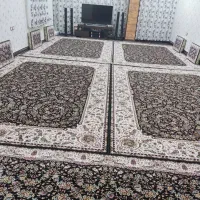 فروش فرش 4تیکه 2/5و3/5و4تیکه 2/3محتشم سرمه ایی