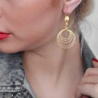 گوشواره تراش نقره آبکاری نانو طلا کد 07849|بدلیجات|تبریز, |دیوار