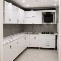 کابینت ارتفاع بلند ام دی اف ،درب و بدنه چوب