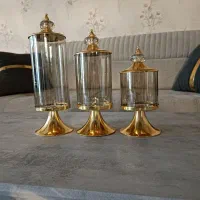 تعدادی شیشه ادویه و ترشی و ست سه تیکه پاسماور|ظروف نگهدارنده، پلاستیکی، یک‌بارمصرف|سیرجان, |دیوار