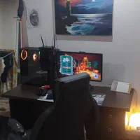 کیس گیمینگ با مانیتور کیبورد موس و میز صندلی|رایانه رومیزی|قدس, شهرقدس|دیوار