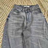 شلوار فول بگ جین طوسی