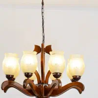 لوستر چوبی و آویز آشپزخانه مدل ترنج مارک دارکار