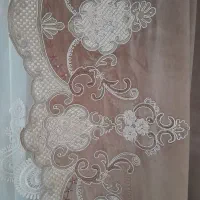 پرده حریر .والان نگین کاری وقاب پرده طرح فرشته
