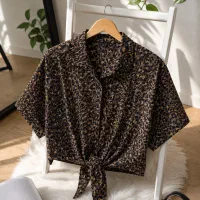 شومیز گره ای پلنگی