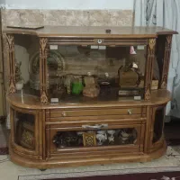 میز تلویزیون چوب اصل گردو در حد نو قیمت ارزون