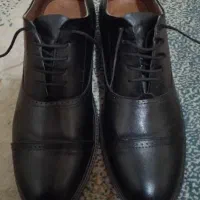 کفش چرم مردانه نو سایز 41 بنددار  مشکی