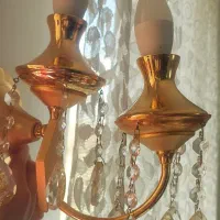 لوستر ده شعله برنجی قدیمی|لوستر و چراغ آویز|قم, بلوار امین و ساحلی|دیوار