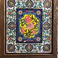 تابلو کاشی کاری گل و مرغ هنر دست