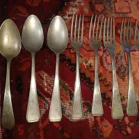 تعدادی قاشق چنگال ورشو قاجاری|ظروف سرو و پذیرایی|شیراز, شاهچراغ|دیوار