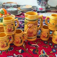پارچ و لیوان های ادمی قدیمی