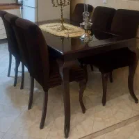 مبل کلاسیک ۷ نفره همراه با میز ناهارخوری