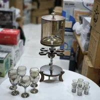 کلمن بار شیشه ای چرخشی ( شات دار و گیلاس دار)|ظروف سرو و پذیرایی|تبریز, |دیوار
