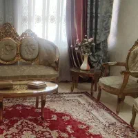 فروش فوری مبل استیل۹نفره سبزطلایی تمام چوب هنر دست