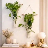 دیوارکوب ، آویز گلدان‌مکرومه