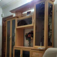 میز تلویزیون و ویترین چوبی (ست کامل)|بوفه، ویترین، کنسول|رشت, منظریه|دیوار