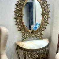 اینه شمعدان و گلدان برنجی