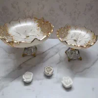 ۴ تیکه ظروف رزینی میوه خوری و آجیل خوری