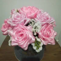 باکس دسته گل مینی گلدون روبانی