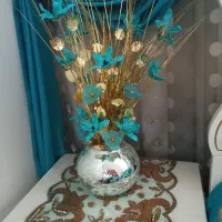 گلدان و گل کریستالی