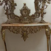 آینه و شمعدان برنز قدیمی