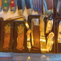 چاقو تاشو کلکسیونی دسته استخوان عناب سفارشی