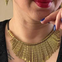 گردنبند هندی مدل سرخپوستی برنجی رنگ ثابت