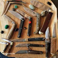 چاقو تاشو کهنه، دست شاخ، شامقصود