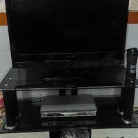 میز تلویزیون شیشه ای و سی دی خوان DVD