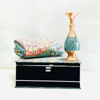 هدیه مدیریتی گلدون فیروزه با ترمه