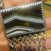 گردنبند نقره حرزسالم عقیق کهنه داوودی شناسنامه دار