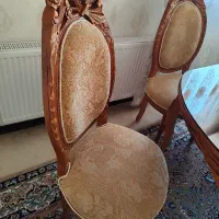 ۸ صندلی چوب گردو + کاور