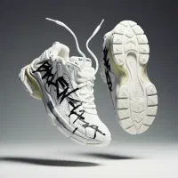 کتونی بالنسیاگا رانر سفید مشکی کاستومrunnerحرفه ای