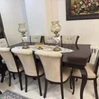 مبل کلاسیک 7 نفره با ناهار خوری 8 نفره و ویترین|مبلمان خانگی و میز عسلی|کرج, فاز ۴ مهرشهر|دیوار
