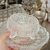 پیاله و پیشدستی کریستال اصل بوهمیا