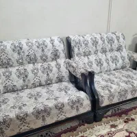 مبل راحتی ۷نفره و جلو مبلی و میز عسلی