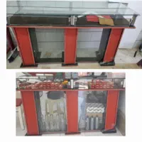 میز چوبی شیشه ای