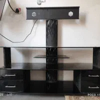میز تلویزیون شیشه ای و تابلو