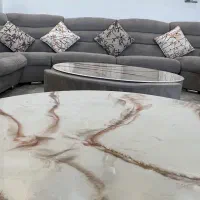 مبلمان ال راحتی همراه با دو میز با رویه ی رزینی|مبلمان خانگی و میز عسلی|تیران, |دیوار