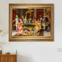 تابلو فرش دستباف نقش برجسته مهمانی