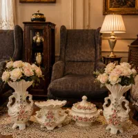 کریستال چینی لمونژشکلات میوه آجیل قهوه خوری آنتیک