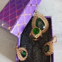 نیم ست نگین یشمی