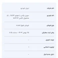 فروش حواله خودرو سمند سورن پلاس ، فروش فوق العاده