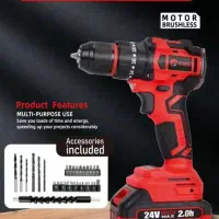 دریل شارژی براشلس 24ولت ادون