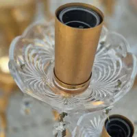 لوستر برونزی کریستال چک ۳ عدد|لوستر و چراغ آویز|تهران, محمودیه|دیوار