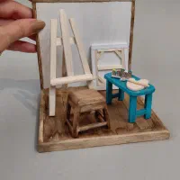 ماکت پایه و بوم نقاشی با جزییات