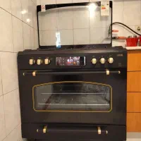اجاق گاز فردار 5 شعله 6 شیر صنام (مشکی طلایی)